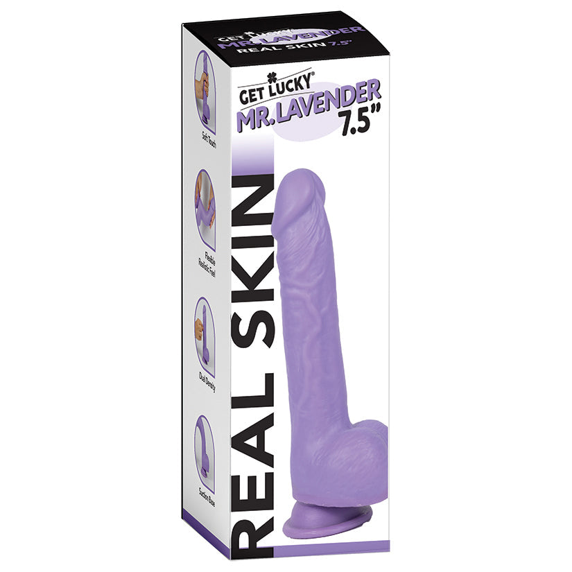 Get Lucky Mr. Dildo-Lavender 7.5"