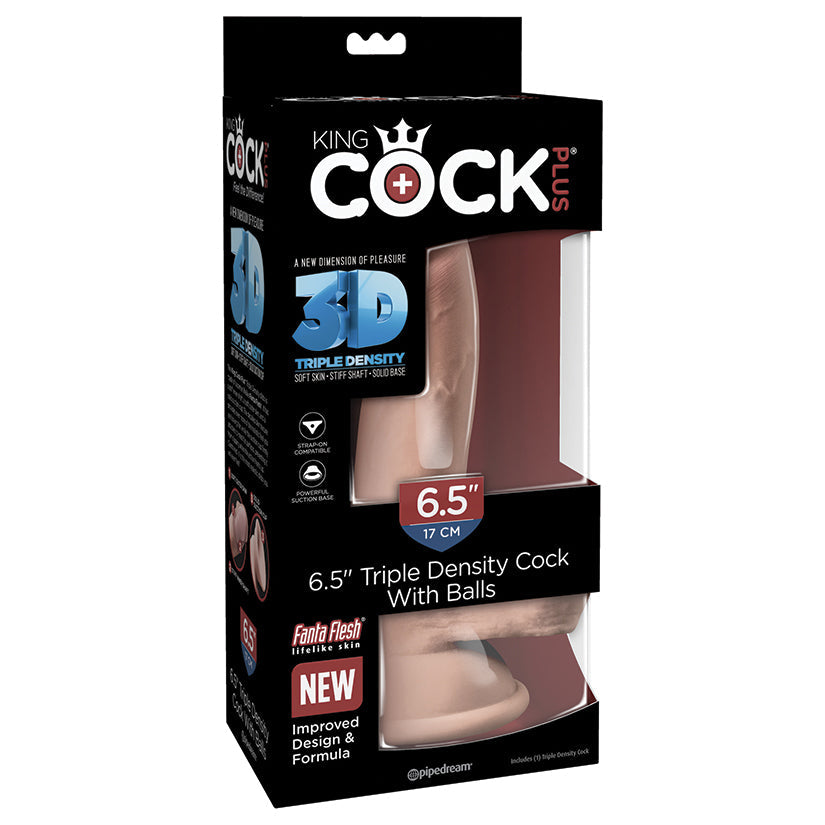 King Cock Plus Triple Density Cock with Balls - Light 6.5"