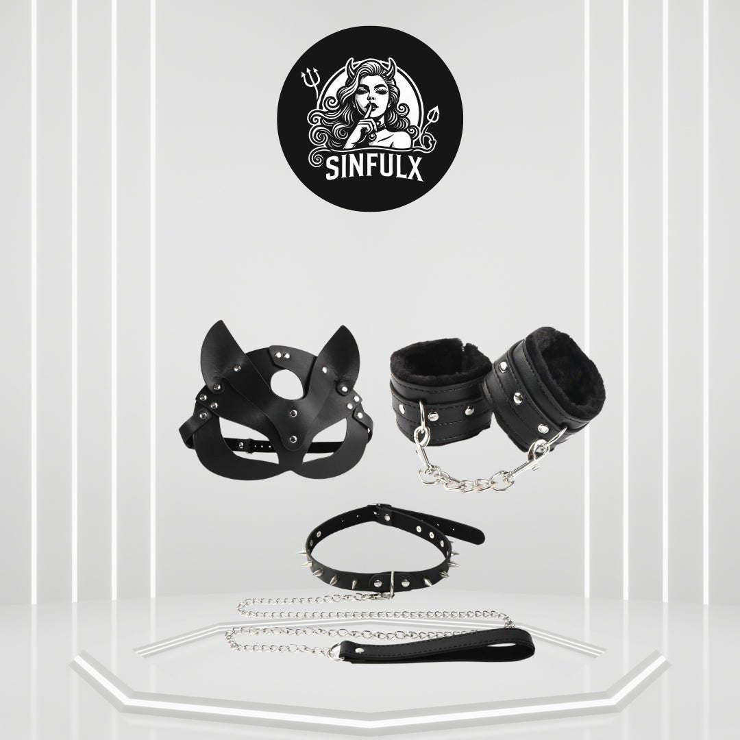 ForePlay BDSM Cat Mask Bondage Sex Restraints Set