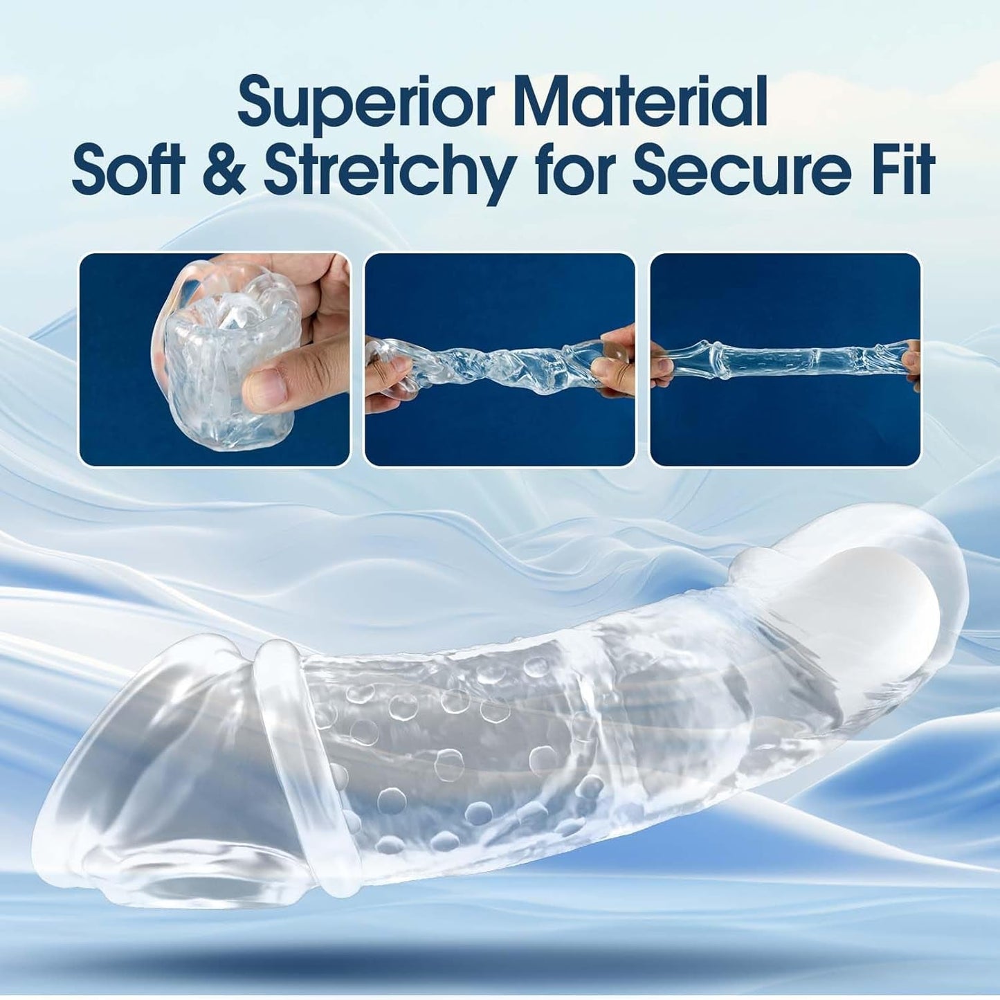 VibeX 4-in-1 transparent Vibrating Penis Sleeve