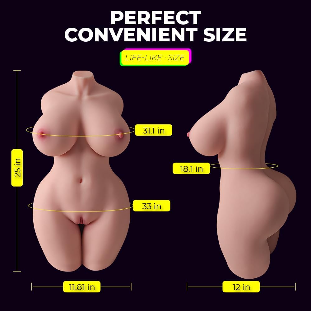 VividEve 36lbs Life-Size Full Body Torso Sex Doll with 3-Entry Play