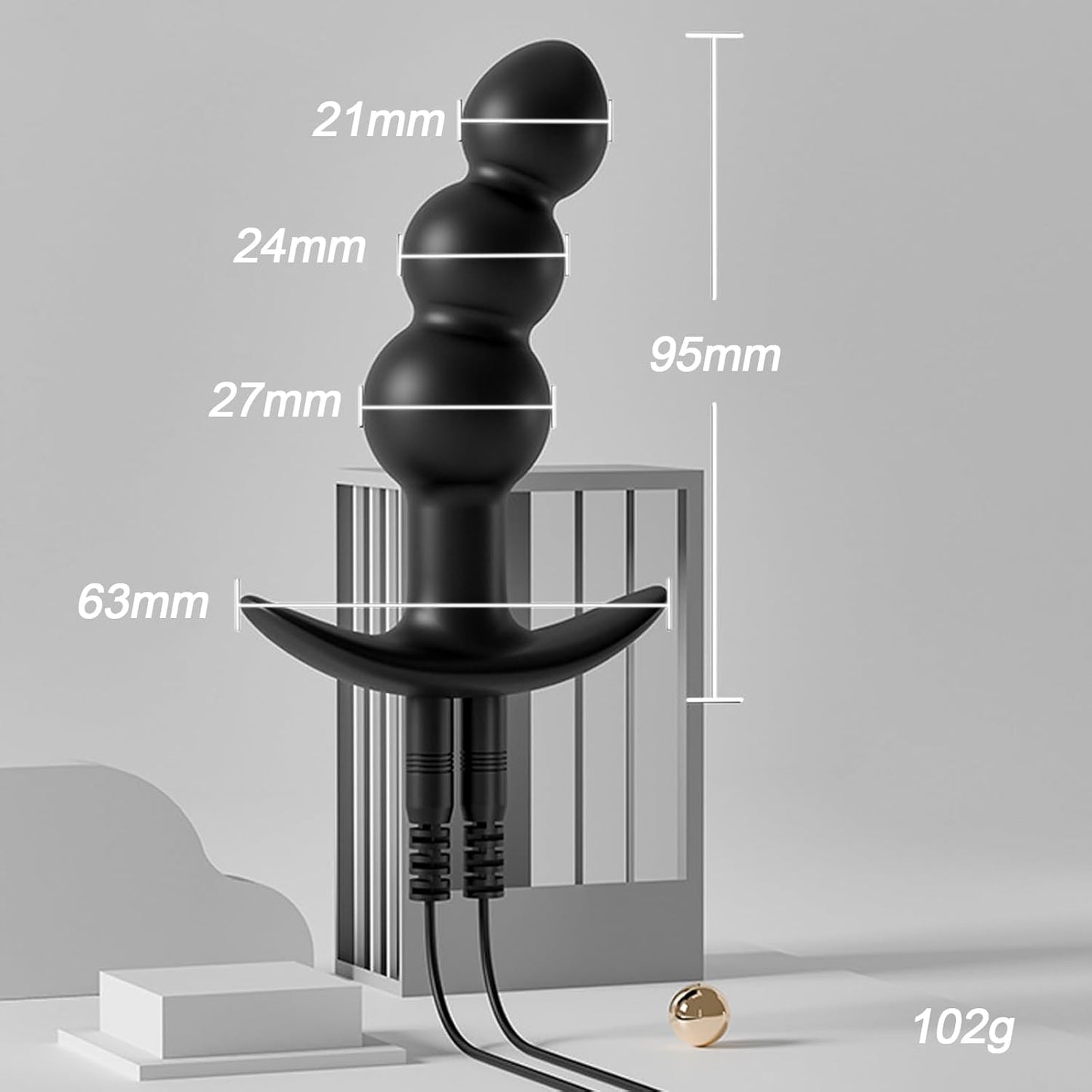SereneGlow Electric Shock Silicone Anal Beads Plug