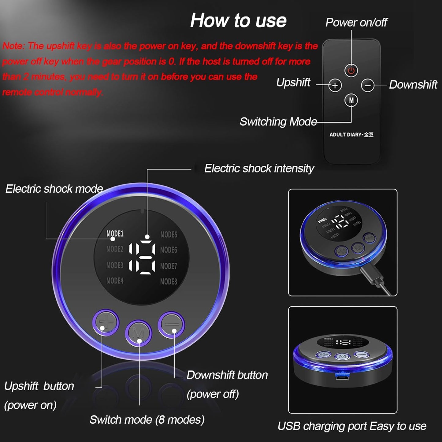 SereneGlow Electric Shock Silicone Anal Beads Plug