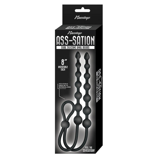 Ass-Sation Dual Silicone Anal Beads-Black