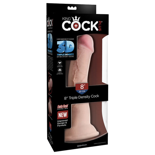 King Cock Plus Triple Density Cock - Light 8"