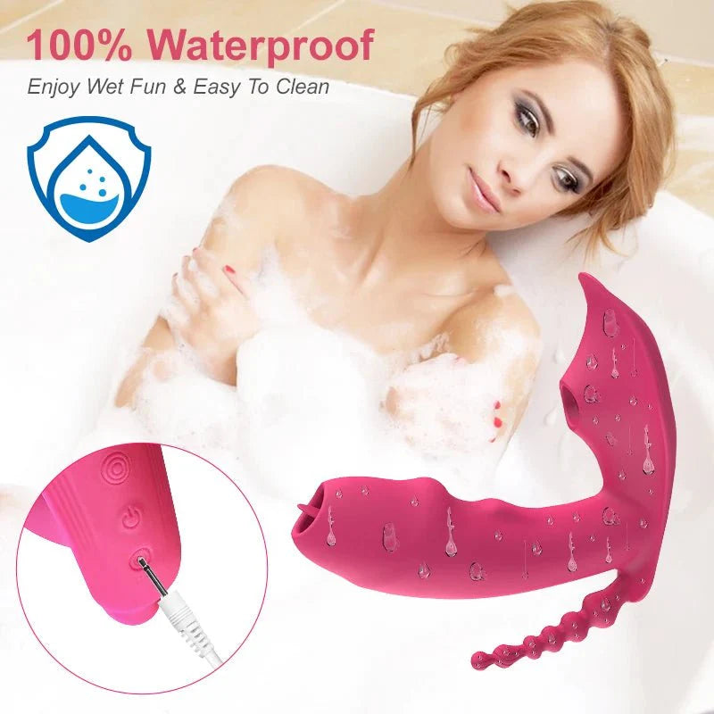 3-in-1 Bluetooth APP Controlled Dildo Vibrator with Heating & Vacuum Suction | Vagina, Clitoris Stimulator | Female Masturbator Sex Toy for Women