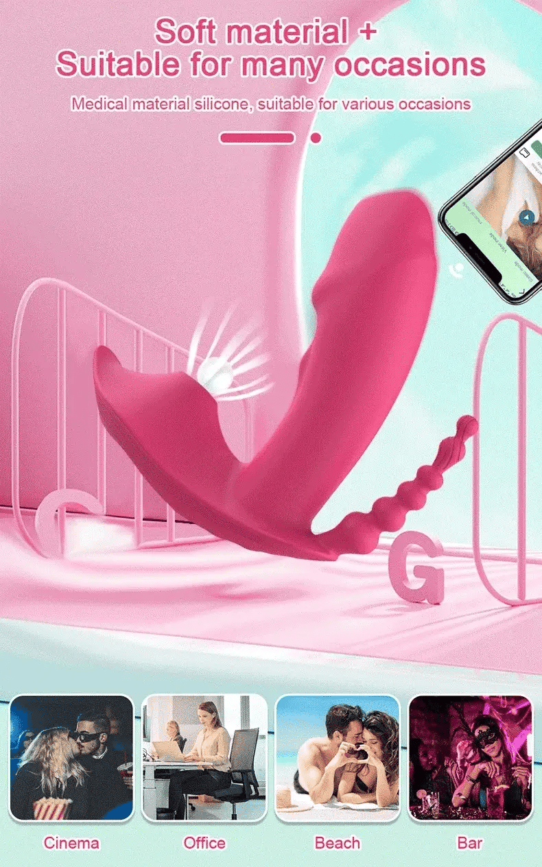 3-in-1 Bluetooth APP Controlled Dildo Vibrator with Heating & Vacuum Suction | Vagina, Clitoris Stimulator | Female Masturbator Sex Toy for Women