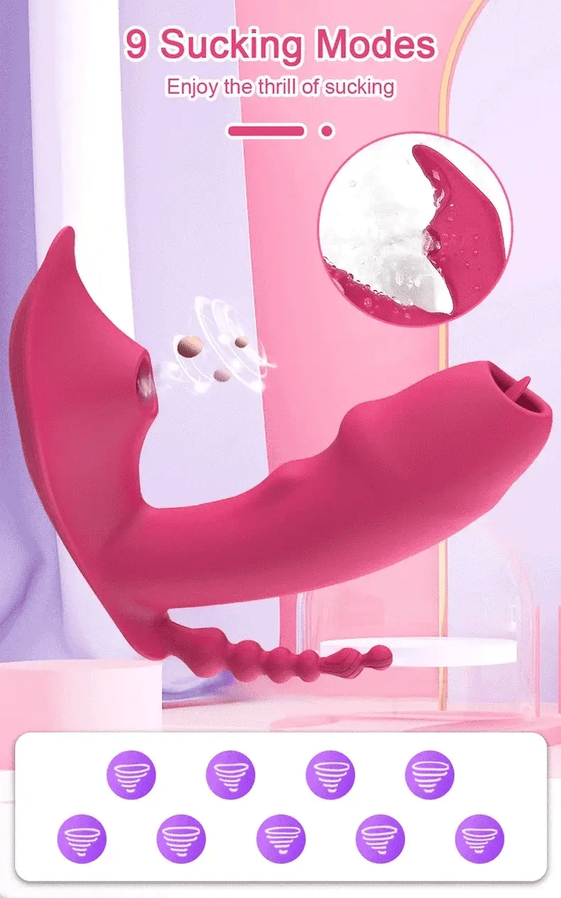 3-in-1 Bluetooth APP Controlled Dildo Vibrator with Heating & Vacuum Suction | Vagina, Clitoris Stimulator | Female Masturbator Sex Toy for Women