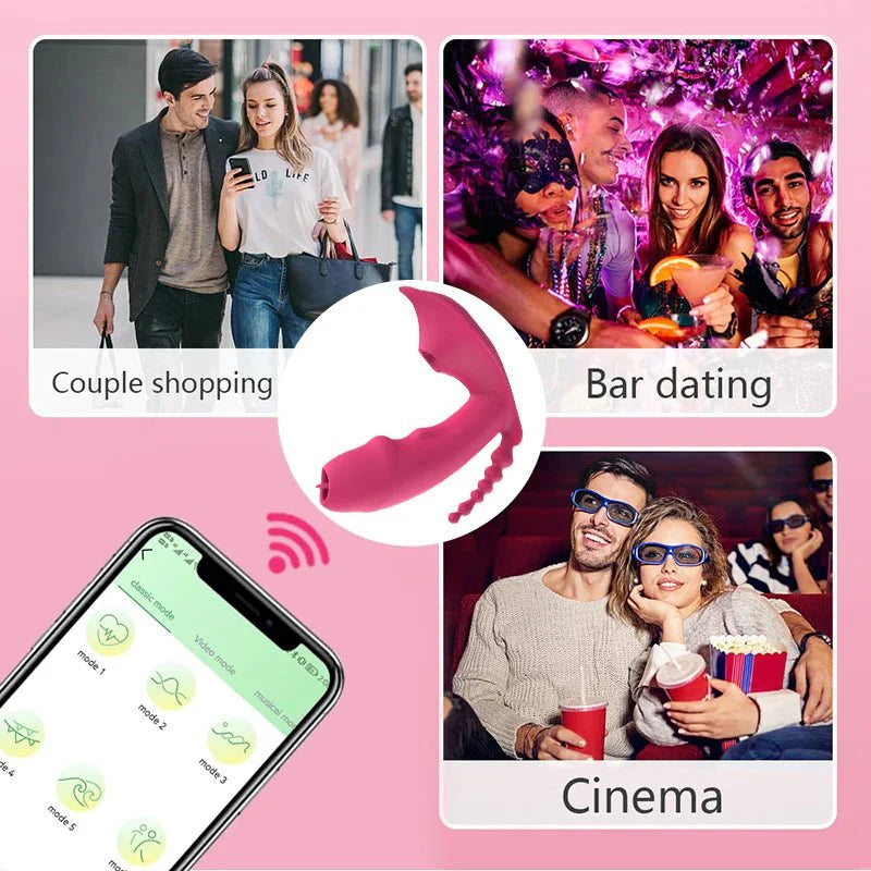 3-in-1 Bluetooth APP Controlled Dildo Vibrator with Heating & Vacuum Suction | Vagina, Clitoris Stimulator | Female Masturbator Sex Toy for Women