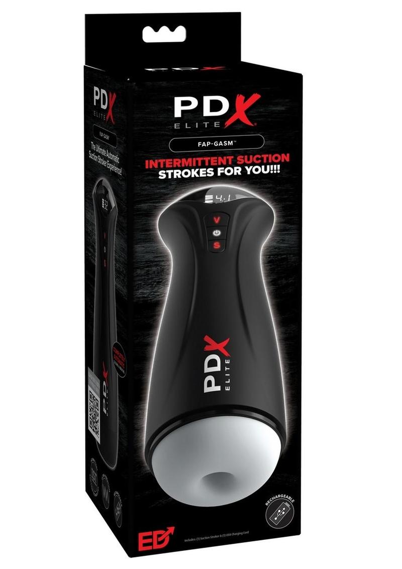 Pdx Elite Fap-Gasm Rechargeable Male Masturbator - Black/Frosted