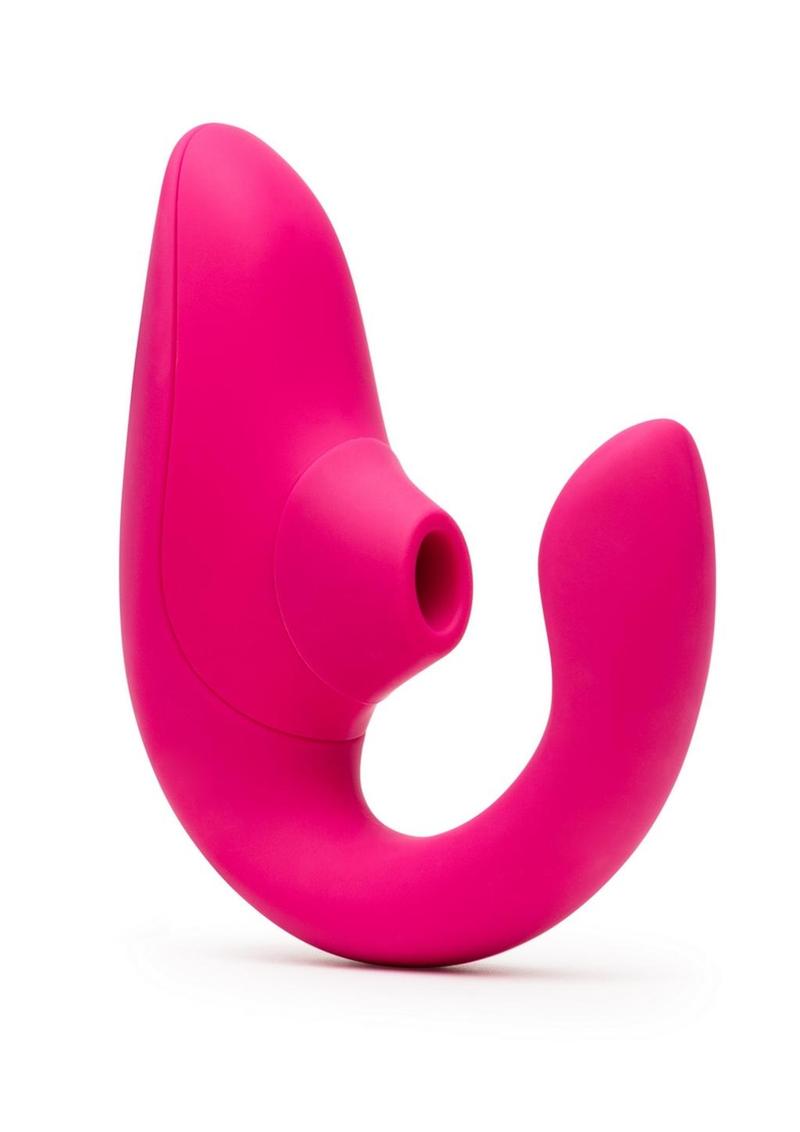The Curve Silicone Vibrator with Clitoral Stimulator