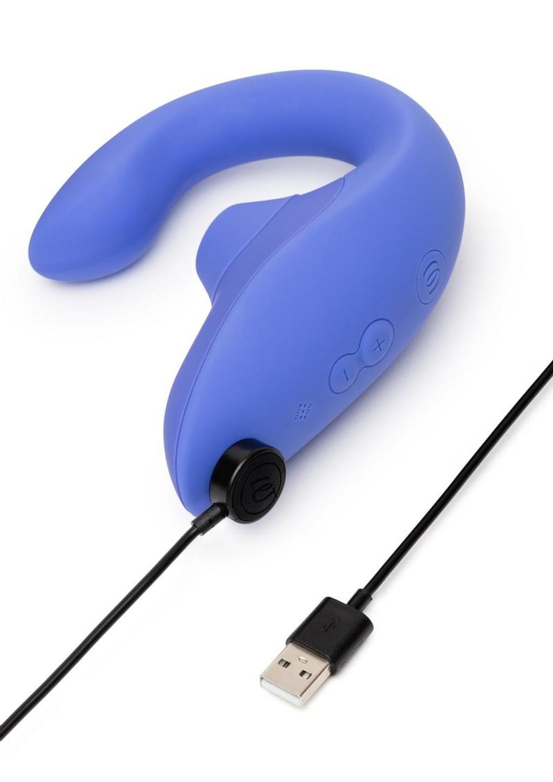 The Curve Silicone Vibrator with Clitoral Stimulator