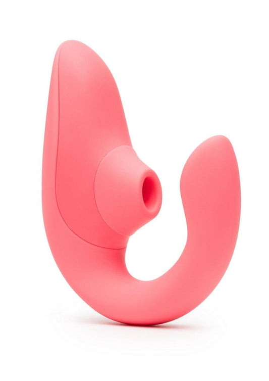 The Curve Silicone Vibrator with Clitoral Stimulator